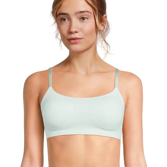 NWT Calvin Klein Invisibles Scoopneck Bralette Small Mint Green Nude #CK - Picture 1 of 2